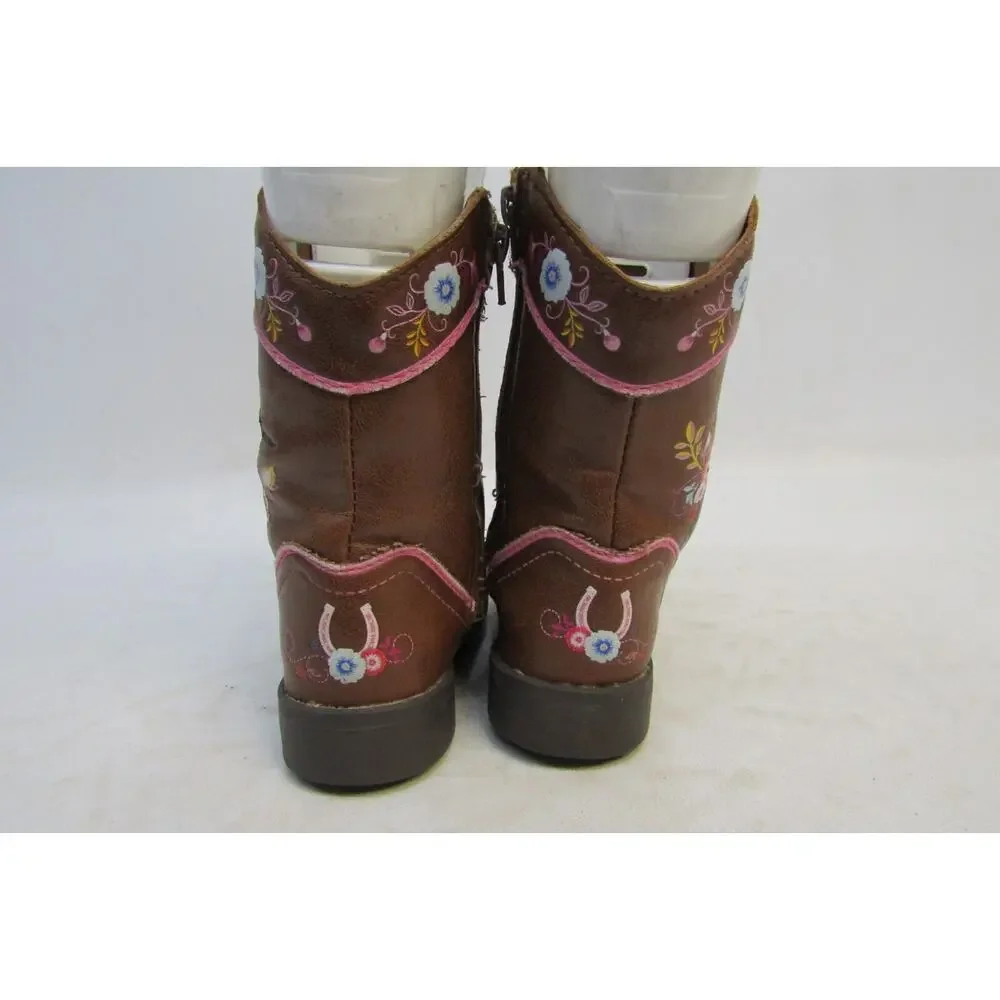 Spirit Dreamworks Wild and Free Toddler Size 7 Brown Zip Cowboy Boots